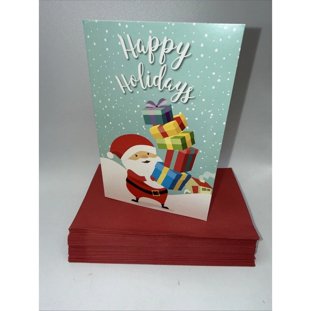 Sustainable Greetings 48 Pack‎ Santa Christmas Cards with Envelopes